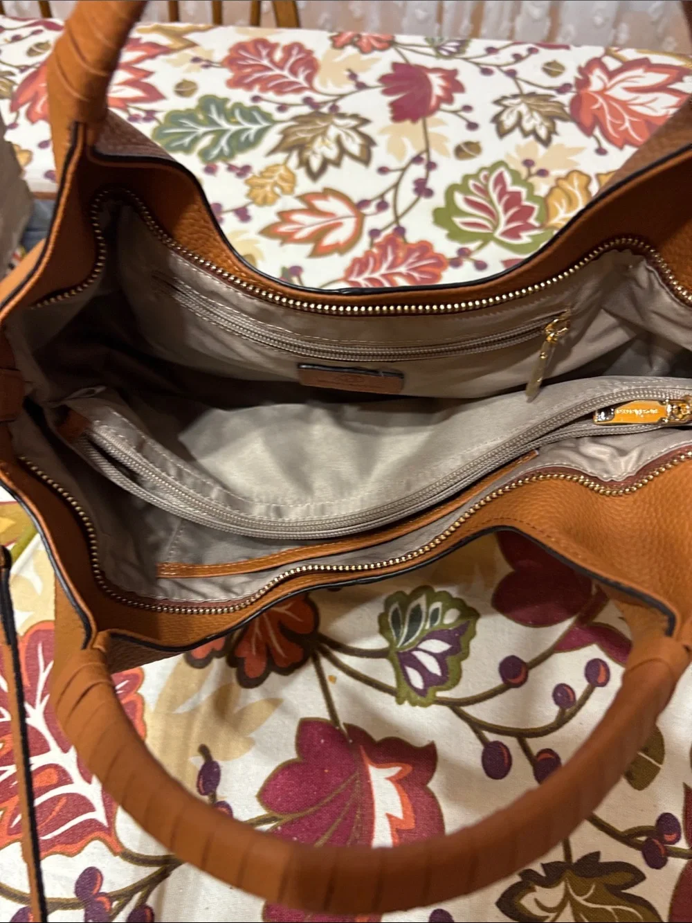 Bostanten Cognac Pebbled Leather Hobo with Top Handles like new